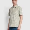 Farah Emerson Casual Fit Organic Cotton Check Shirt In Pyramid Yellow