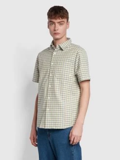 Farah Emerson Casual Fit Organic Cotton Check Shirt In Pyramid Yellow