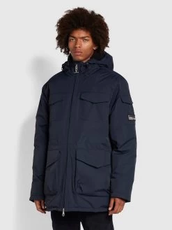 Farah Calgary Regular Fit Parka Jacket In True Navy