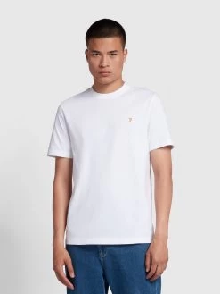 Farah Danny Regular Fit Organic Cotton T-Shirt In White