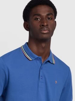 Farah Alvin Regular Fit Tipped Collar Polo Shirt In Steel Blue -Farah wdiulr9vhfpvbfpevaiy