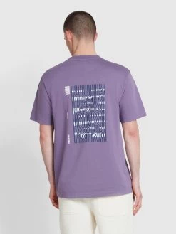 Damon Farah Logo Print T-Shirt In Slate Purple -Farah weg4ezqqdpfvwqm3wgwk