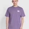 Damon Farah Logo Print T-Shirt In Slate Purple 2 Damon Farah Logo Print T-Shirt In Slate Purple -Farah weq0g8ffskl6hoeue8dv