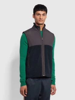 Farah Nehemah Sherpa Gilet In True Navy