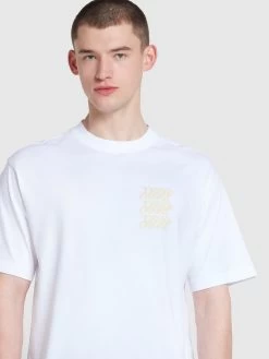 Blond Farah Logo Print T-Shirt In White -Farah wrs8hnplwioxqh6nqryk