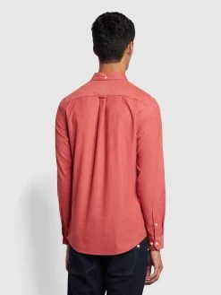 Farah Fontella Slim Fit Corduroy Shirt In Dark Rose -Farah x1y7d4jqsmzsymbttr62