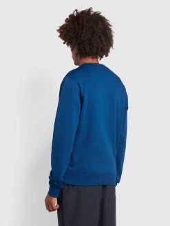 Farah Tim Organic Cotton Crew Neck Sweatshirt In Blue Peony -Farah xaeja9q9h0f80sjexkrm 1d5e03c8 1894 4ff3 8174 ac8caf0a631c