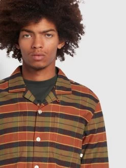 Farah Bovell Check Reserve Organic Cotton Shirt In Terracotta -Farah xrpzsiunoju3vdvtko1f