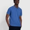 Farah Alvin Regular Fit Tipped Collar Polo Shirt In Steel Blue