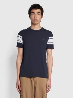 Farah Webber Slim Fit Short Sleeve T-Shirt In True Navy