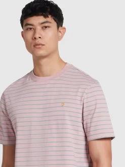 Farah Oakland Regular Fit Bretton Stripe T-Shirt In Dark Pink -Farah yd10axreizytjinsgtts
