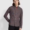 Farah Fraser Button Down Check Organic Cotton Shirt In Sailor Blue -Farah yds4iskl52goeh1vpmdv