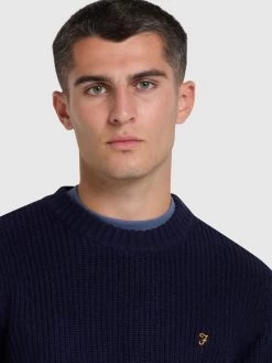 Farah Hayes Tipped Crew Neck Jumper In True Navy 9 Farah Hayes Tipped Crew Neck Jumper In True Navy -Farah yeld831qeedaj0nxfajj