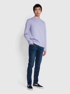 Farah Cave Organic Cotton Crew Neck Sweatshirt In Dusty Lilac -Farah ylxpx5di7qwhzcyzkwhl
