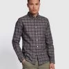 Farah Fraser Slim Fit Long Sleeve Check Shirt In Charcoal