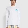 Farah O'Donnell Regular Fit Long Sleeve Organic Cotton T-Shirt In White -Farah zalsljhlmkgugjcgxkg9