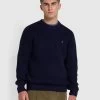 Farah Hayes Tipped Crew Neck Jumper In True Navy -Farah zedtbcmyenyxuseftubt
